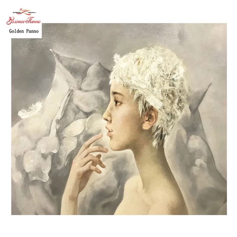 

Golden Panno, DIY DMC 14CT 11CT Cross stitch , Sets For Embroidery kit , character, A white haired girl , Cross-Stitching