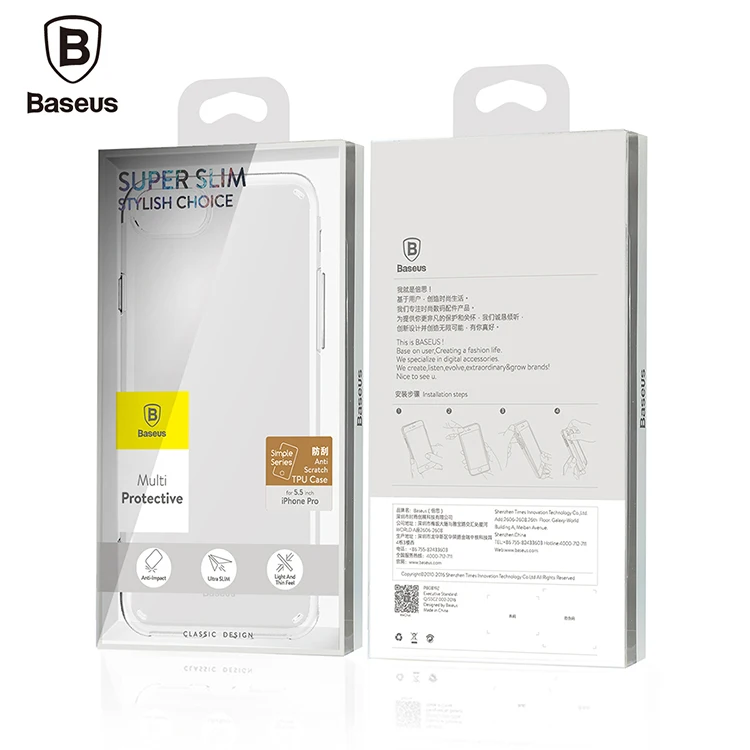 Original Baseus For Apple iPhone 7 Plus Case Translucent TPU Back Cover for iPhone7 7plus Phone Thin Jet Black Clear Shell |