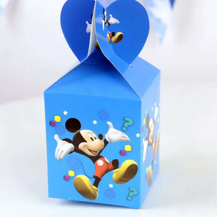 Mickey 12 шт. Baby Shower Подарочная коробка на день рождения украшения конфетная коробка для мальчиков и девочки; Дети пользу Коробки Минни-Маус, «Микки Маус», «Вечерние поставки - Цвет: Mickey