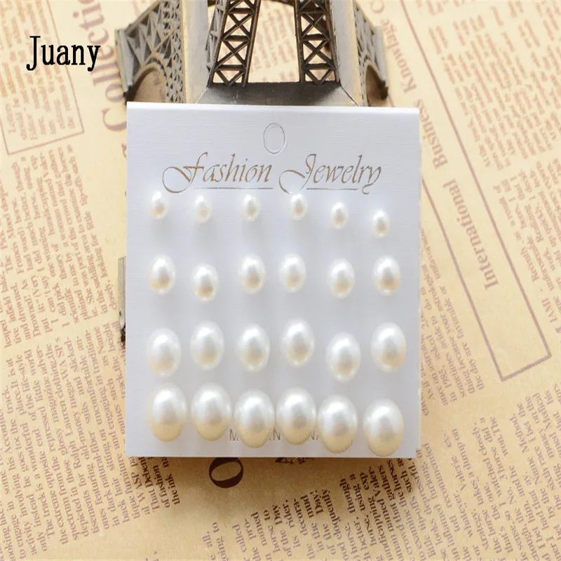 Дешевые серьги-гвоздики 12 шт. для женщин модные juany | Украшения и аксессуары