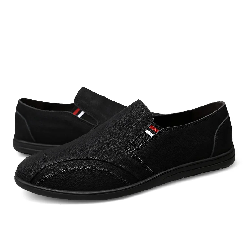 

2021 Fashion Men's Shoes Casual Loafers Slip-On Breathable Big Size Nice Driving Shoe Man Leather Genuine Platform Shoes For Men