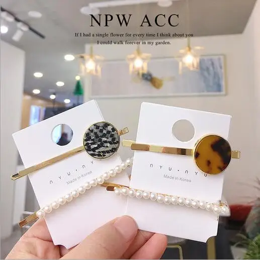 pcs/set FashionVintage Crystal Pearl Geometric Round Square Hair Clip Hairpin Elegant Wedding Engagement Headwear Jewelry | Украшения и