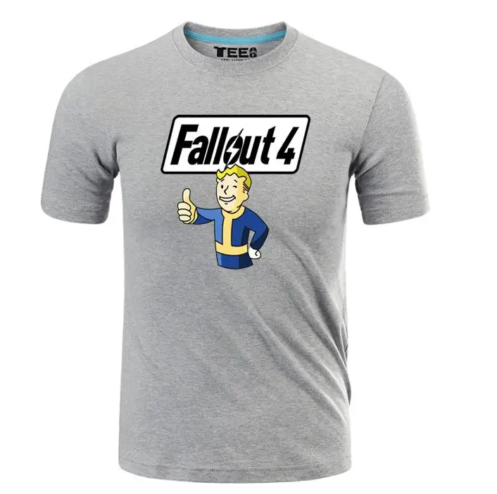 Мужская футболка с коротким рукавом Game Fallout 4 Повседневная летняя футболки из 100%