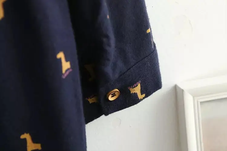 2016 весеннее Платье с принтом жирафа кавайное платье длинными рукавами и