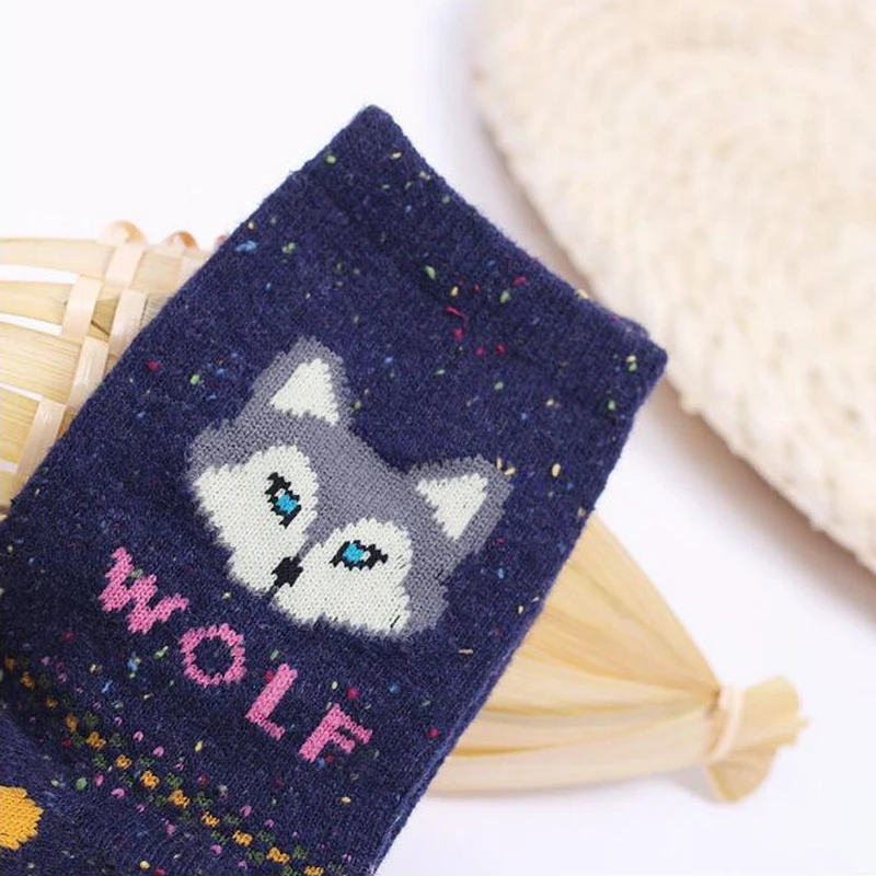 3 пар/лот женские зимние толстые теплые шерстяные носки в стиле ретро хлопковые с