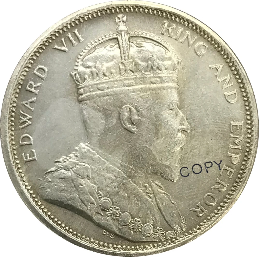 1908 семья Великобритании по разделам проливов короны 1 доллар Эдвард VII