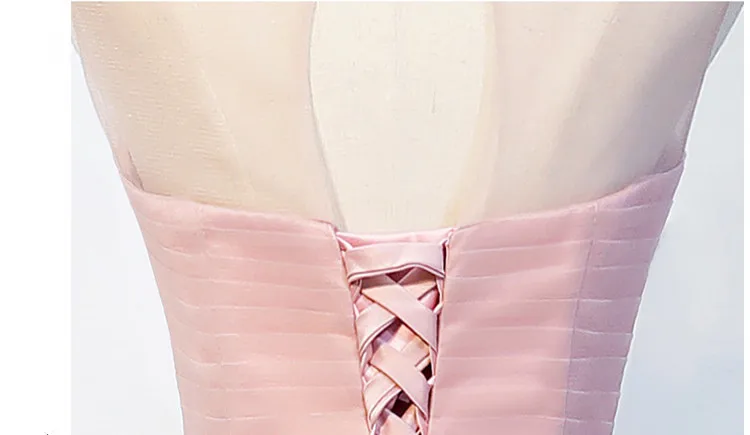 Розовые короткие платья подружки невесты jaevini 2018 Тюлевое вечернее платье без