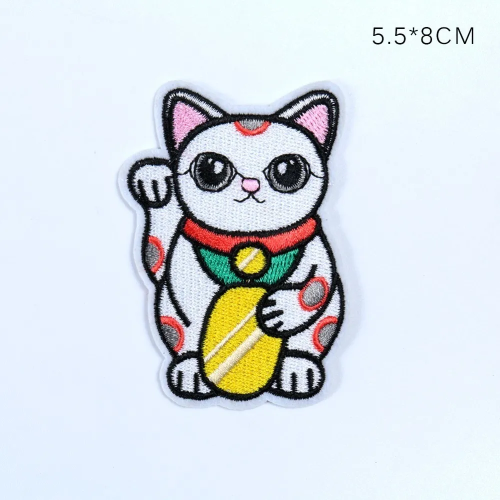 1 шт с маленькими животными Lucky Cat серии нашивки милые маленькой собачки стильные китайские иероглифы Вышивка Аппликации, Бейджи для детей наклейки