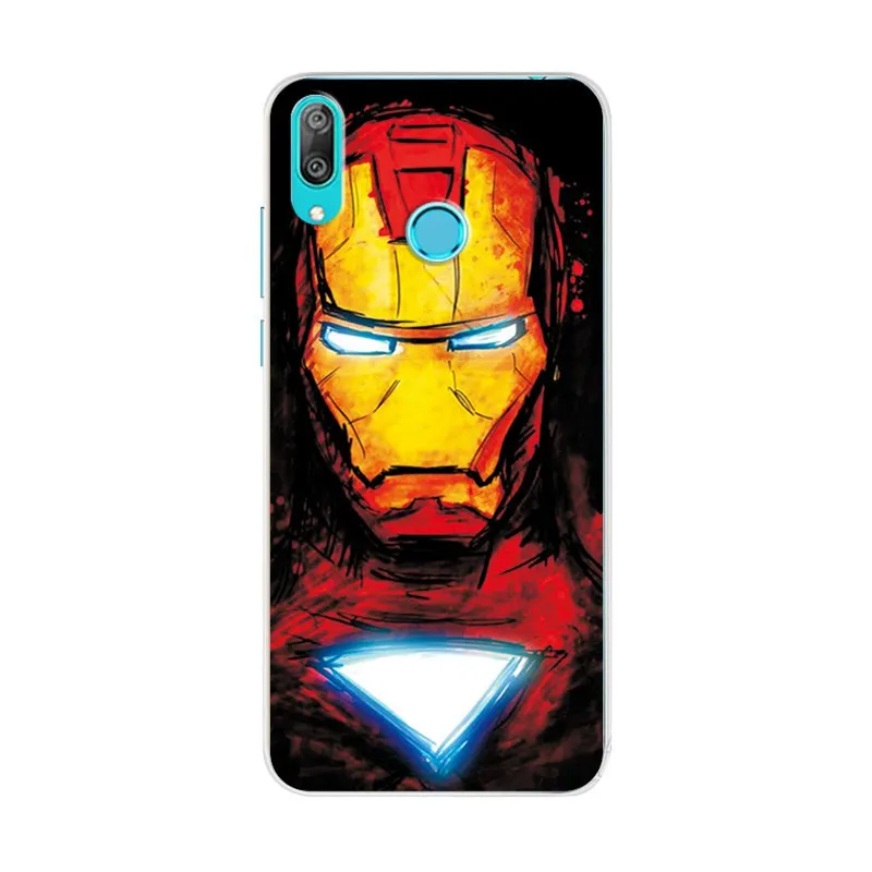 Phone Case For Huawei Y7 2019 6.26'' Cover Silicone Novelty Captain America Spiderman Capa Fundas |