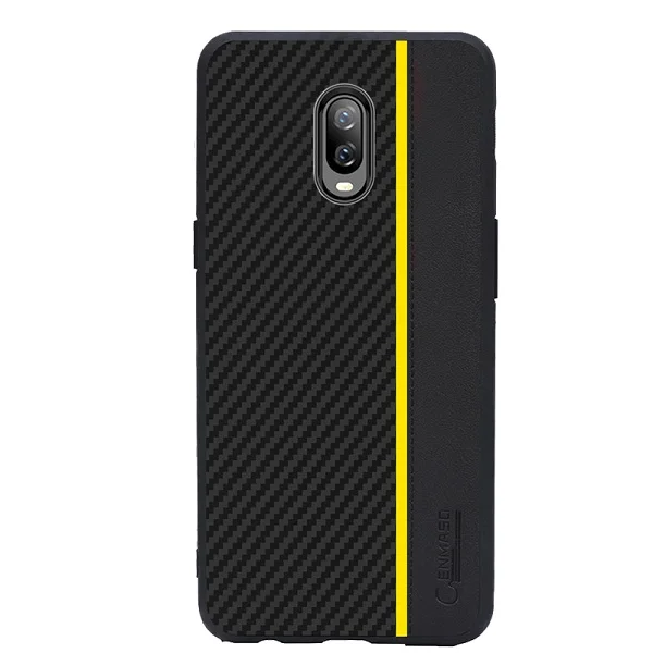 Для Oneplus 6T чехол CENMASO углеродное волокно Кожа Защита задняя крышка для OnePlus 7 Pro 5 5t 6 6t чехол для телефона - Цвет: Yellow
