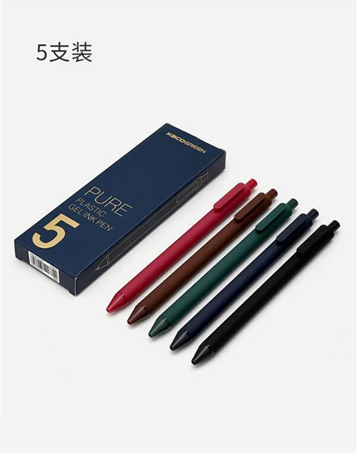 5 Pens Colorful Ink Новейшая оригинальная ручка Xiaomi KACO смешанные цвета, шариковая ручка Синие красные чернила 0,5 мм ручка ABS канцелярские принадлежности для офиса и школы - Цвет: 5 Pens Colorful Ink