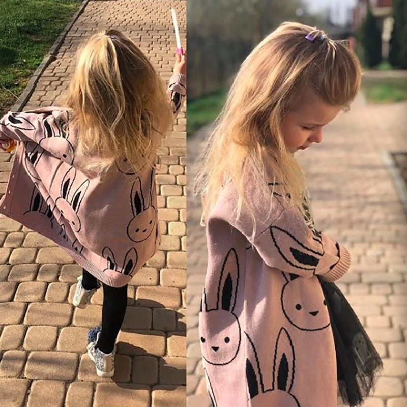 

Baby Girls Sweaters Toddler Boys Cardigans Coat Cartoon Rabbit Children Cotton Knitwear Autumn Winter Kids Girl Pullover Sweater