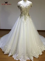 of the shoulder heavy beading bridal gown 2022 robe de mariee custom made lace up beading crystal wedding dresses wa48