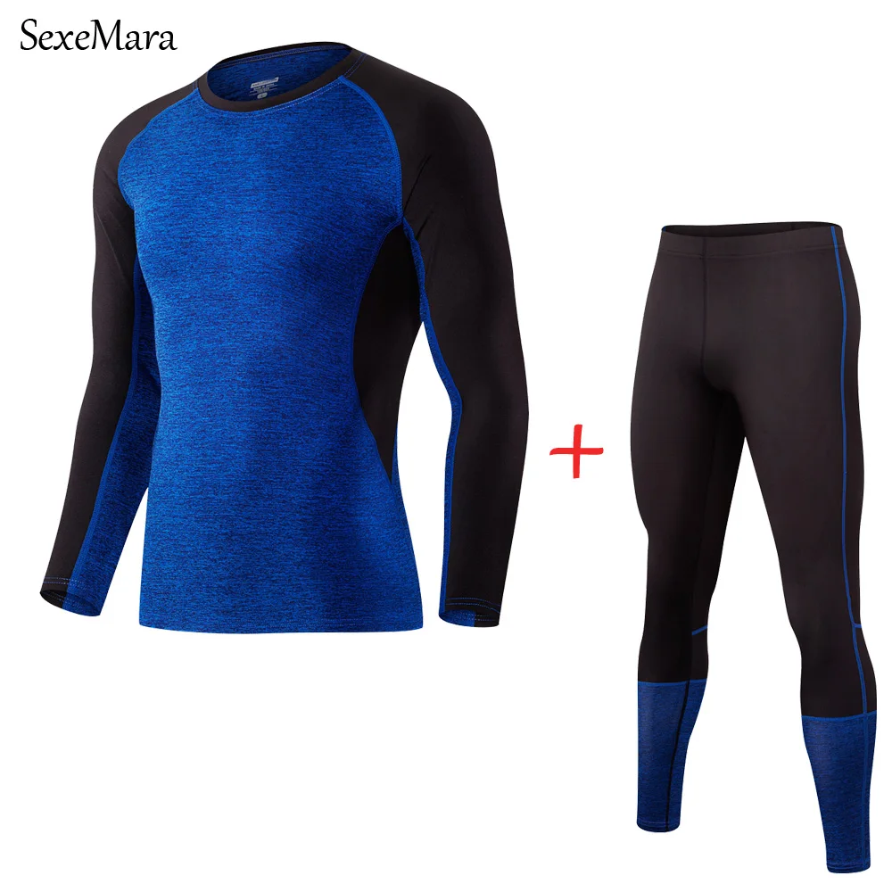Мужские компрессионные комплекты Рубашки Леггинсы базовый слой для фитнеса ММА
