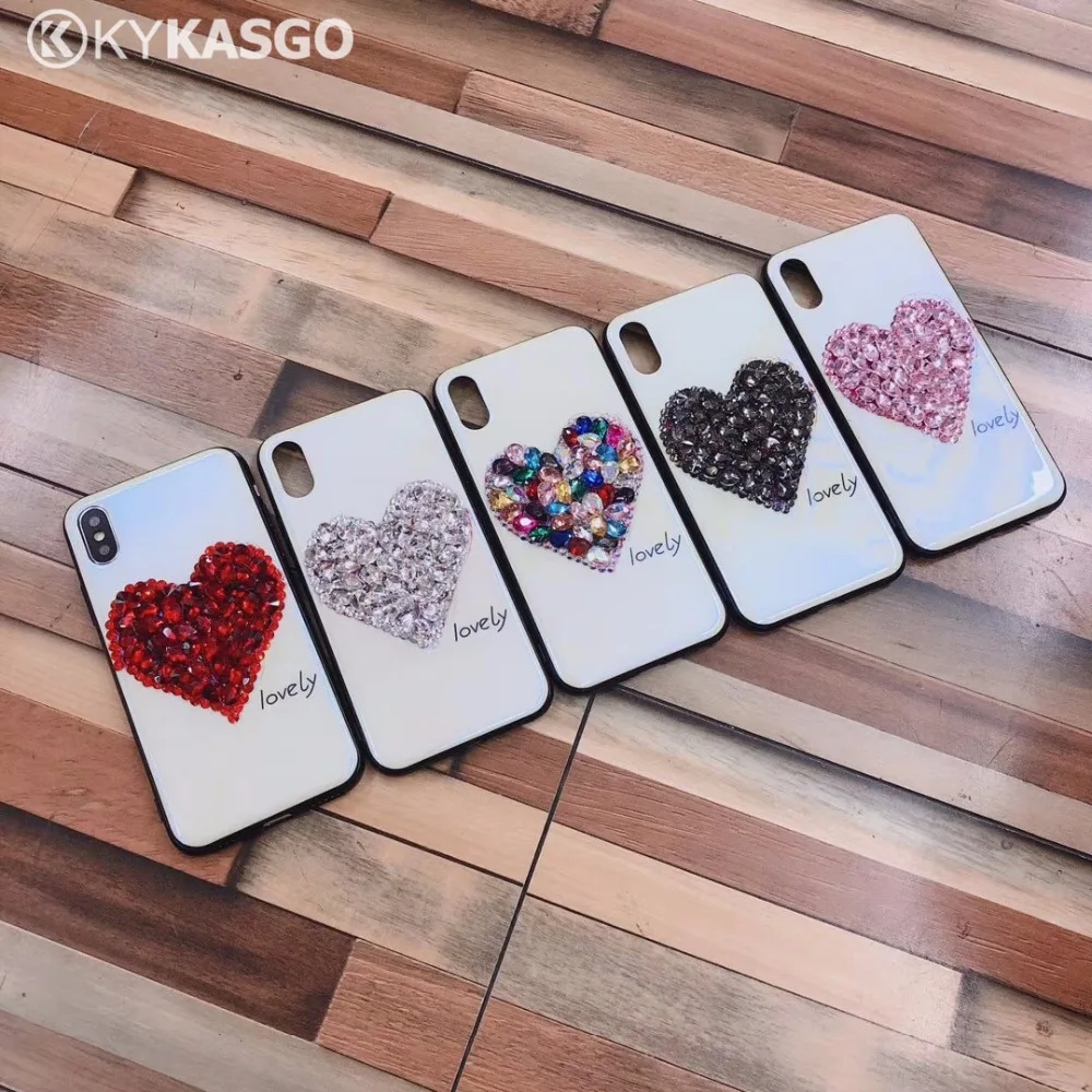 Роскошная сверкающая Блестящая крышка для iPhone 7, 7plus 6 6 S Plus Diamond мягкие в романтическом стиле с украшениями в виде сердца Чехлы для телефона для iPhone X 8 Plus