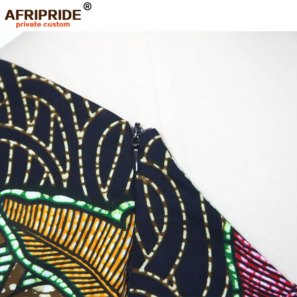 

2018~2019 African dress pure cotton Single shoulder dress Lotus sleeve bazin riche ankara print AFRIPRIDE dashiki S1825031