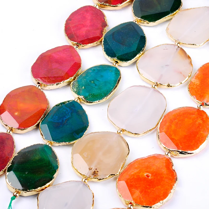 Бусины Из полудрагоценного камня золотые бусины неправильной формы много цветов