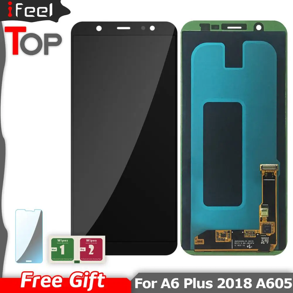 ЖК дисплей SUPER AMOLED для Samsung Galaxy A6 Plus 2018 A605 A6050F + сенсорный экран дигитайзер панель в