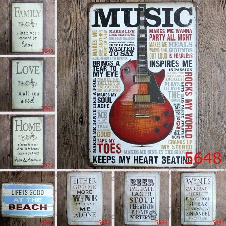 8x12 дюймов Alcoolique Bar Pub Home Vintage Retro плакат для кафе художественный Декор