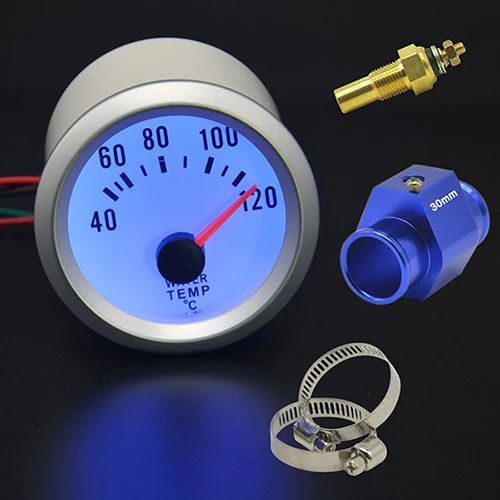 WAter gauge T-FIT30 Дракон манометр 2 дюймов(52 мм) Авто Ремонт Синяя подсветка датчик температуры воды температура воды метр - Цвет: WAter gauge T-FIT30