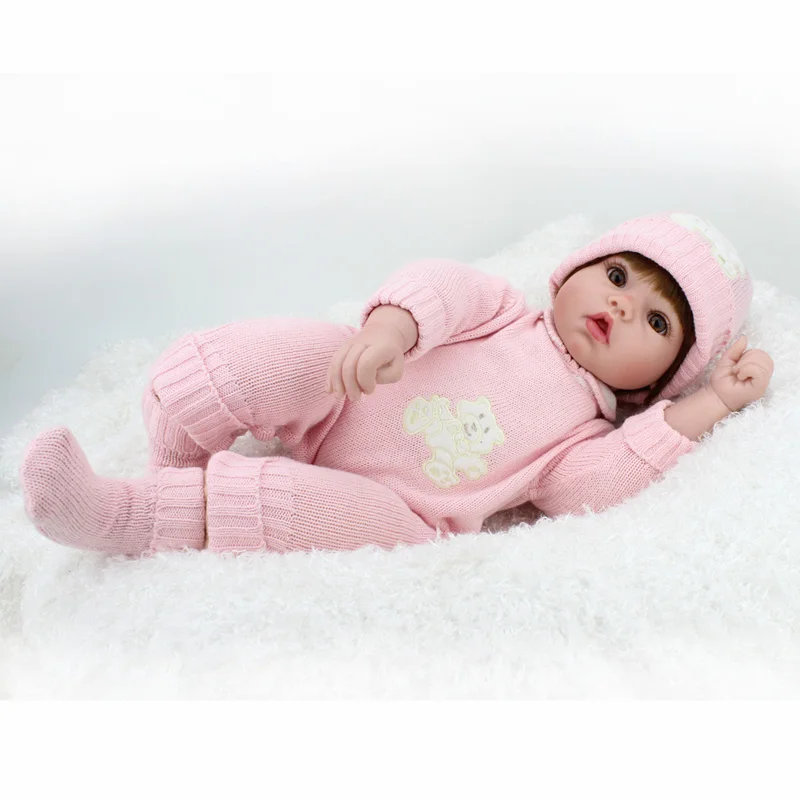 20 дюймов 50 см силиконовые куклы Reborn Baby, реалистичный коричневый парик, настоящие куклы Bebe, реалистичные куклы Reborn Baby, игрушки для девочек, подарок на день рождения