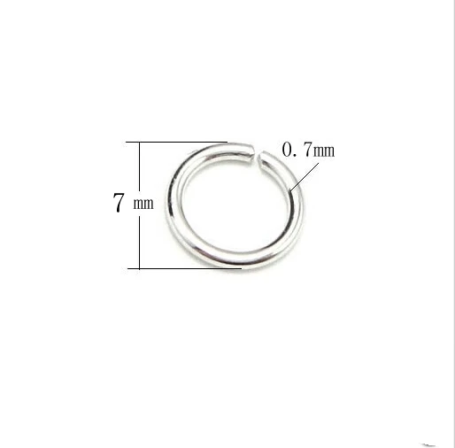 Genuine Solid sterling sliver Accessories 100pcs solid sterling 925 Silver Jump rings Open Ring 7x0.7mm Jump Ring Finding