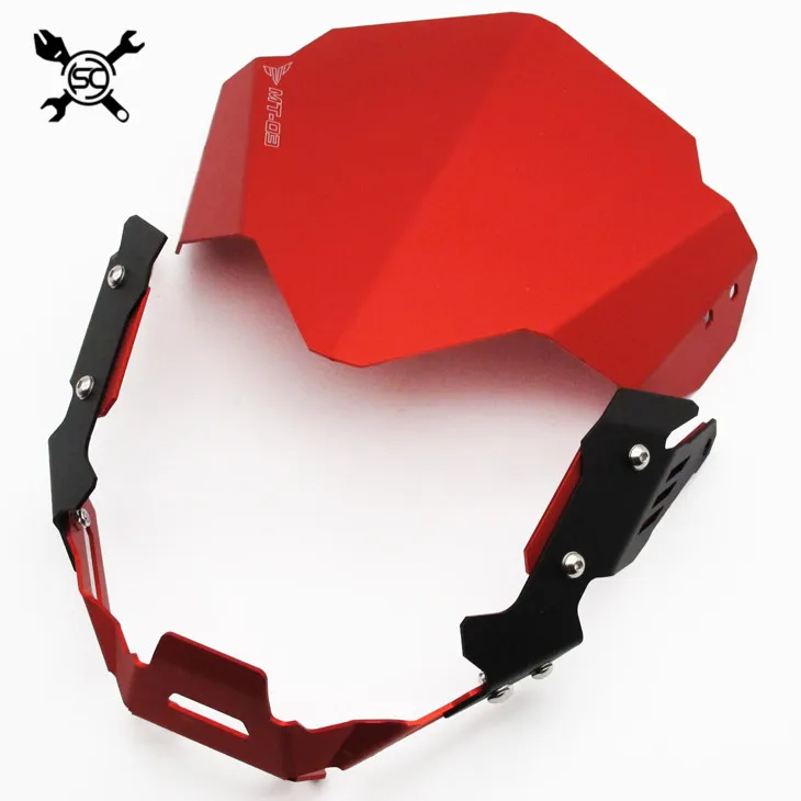 Red cover shield Мотоциклетное ветровое стекло алюминиевый набор подходит для YAMAHA MT-25 MT-03- MT25 MT03 FZ03 15 19 - Цвет: Red cover shield