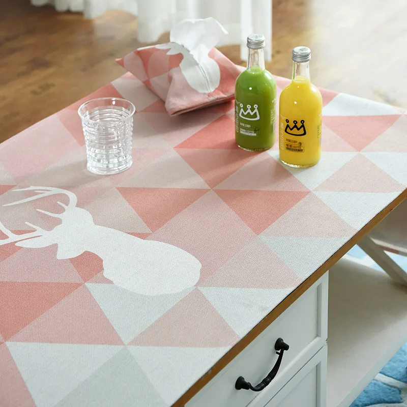 New Nordic home art modern minimalist cotton& linen fresh rectangular table cloth living room TV cabinet coffee table FG1124