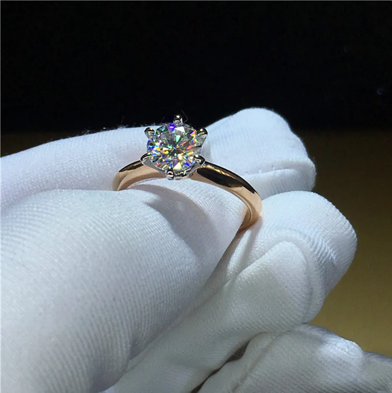 100% 18K 750Au Золотое кольцо Moissanite Diamond D color VVS с национальным сертификатом MO-00110 |