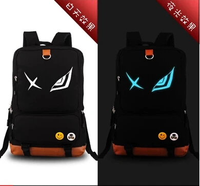 Высокое качество аниме Kill LA Kill светящаяся Печать холст путешествия мужские рюкзаки школьные сумки для подростков Mochila Feminina - Цвет: Черный