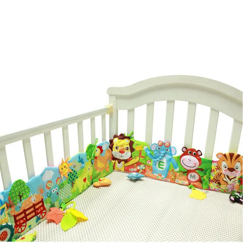 Bed Bumper Baby Mobile Cloth Book Soft Plush Early Educational Cot Animal Toys Crib Around Toy J0082 | Мать и ребенок