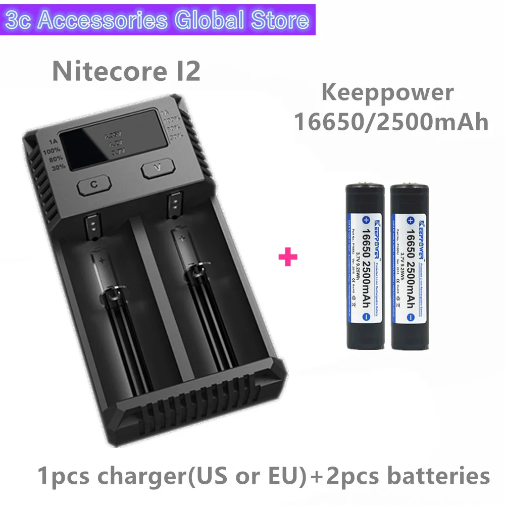 Keeppower 2 шт. 16650 2500 мАч P1665J Защищенный Литий ионный перезаряжаемый аккумулятор с