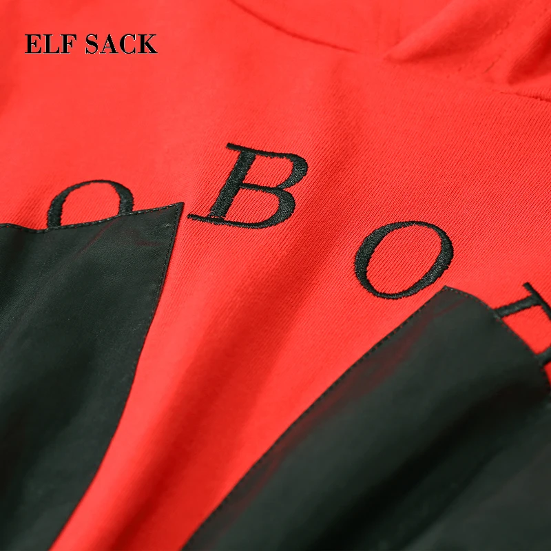 ELFSACK Новое Осеннее женское платье хлопок Повседневное полный А-силуэта женские