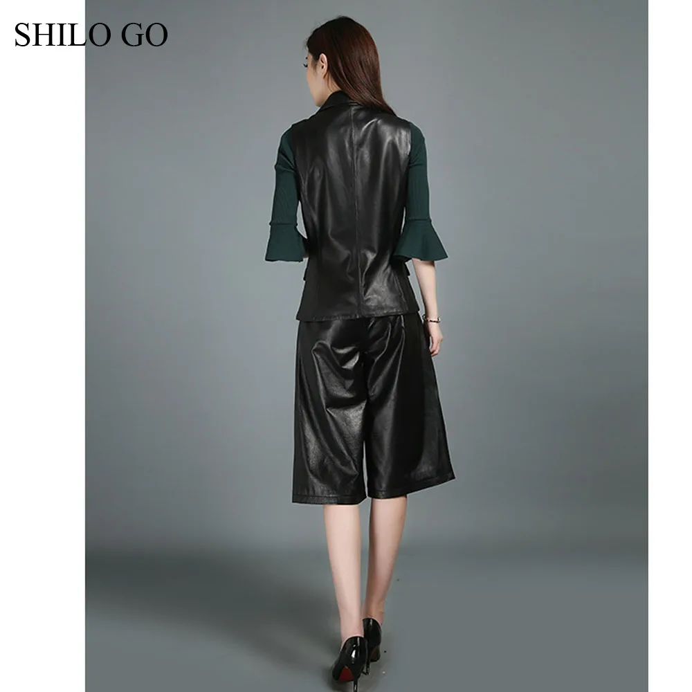 Женские кожаные комплекты SHILO GO Осенний модный костюм из натуральной овечьей