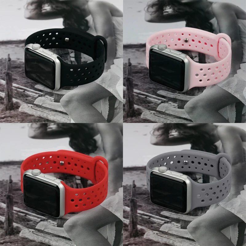 Ремешок для часов силиконовый Apple Watch 3/2/1 42 мм 38 мм|Ремешки часов| |