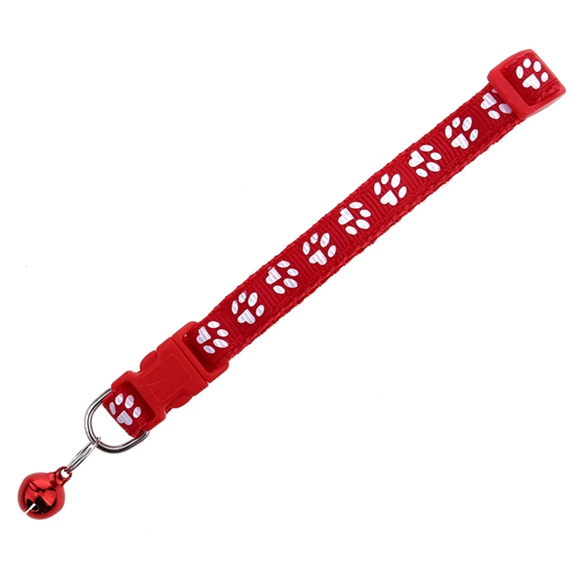 PET2289RD2 Нейлоновые с колокольчиком для питомцев милые модные лапы собаки кошки щенка очаровательные регулируемые милые безопасные ошейники 1 шт. новая пряжка - Цвет: PET2289RD2