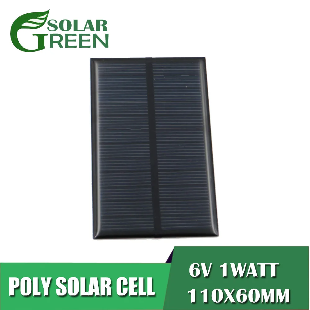 DIY Battery Power Charge 6V 167mA 1Watt 1W Solar Panel Standard Epoxy Polycrystalline Silicon Module Mini Cell toy | Обустройство