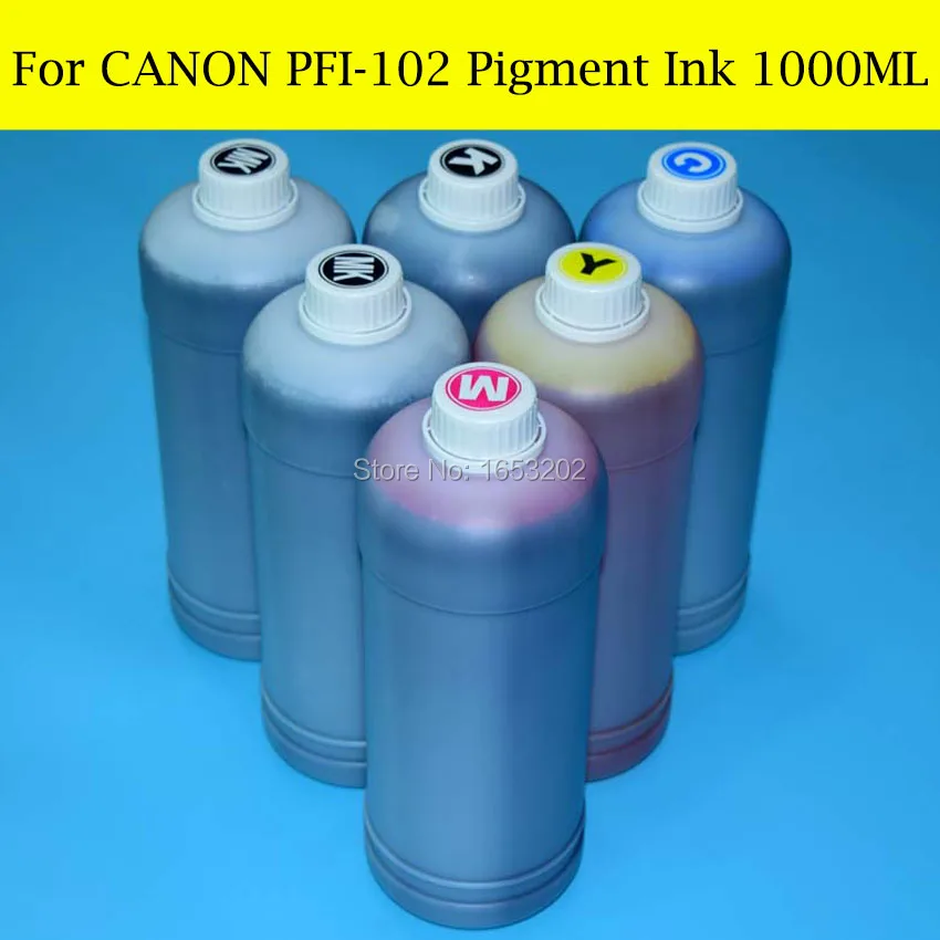 6 литров для Canon PFI-102 пигментные чернила принтера iPF500 iPF510 iPF600 iPF605 iPF610 iPF700 iPF710 iPF720 |