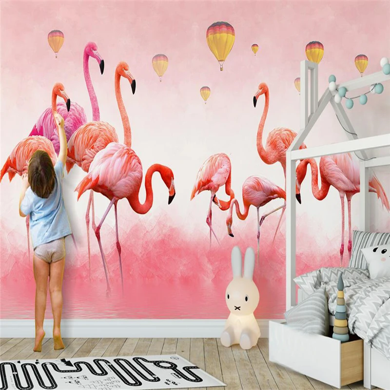 

Beibehang пользовательские 3d Настенные обои Современные Простые ручная роспись Фламинго перья обои для дивана гостиной ТВ настенные украшения