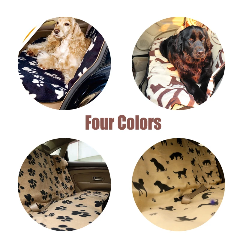 Флисовый чехол с принтом на заднее сиденье автомобиля для собак дорожные и