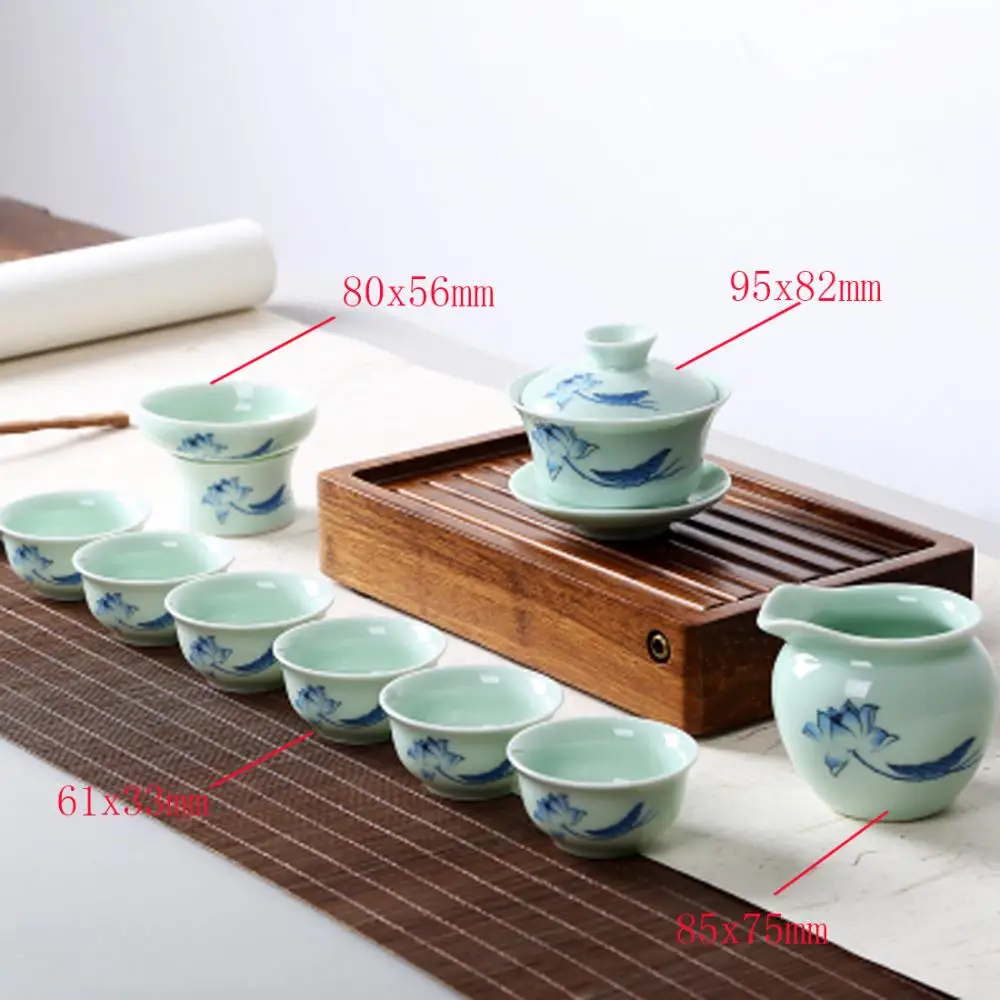 

Chinese Style Traditional Portable Ceramic Kongfu Tea Set Covered Bowl Gongdao Gaiwan Tea Cup Enterprise Wedding Festival Gift