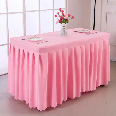 pink Meijuner горячего отельные тапочки стол для зала заседаний юбка из полиэстера для свадьбы или торжественного случая покрытие стола домашний Скатерти - Цвет: pink