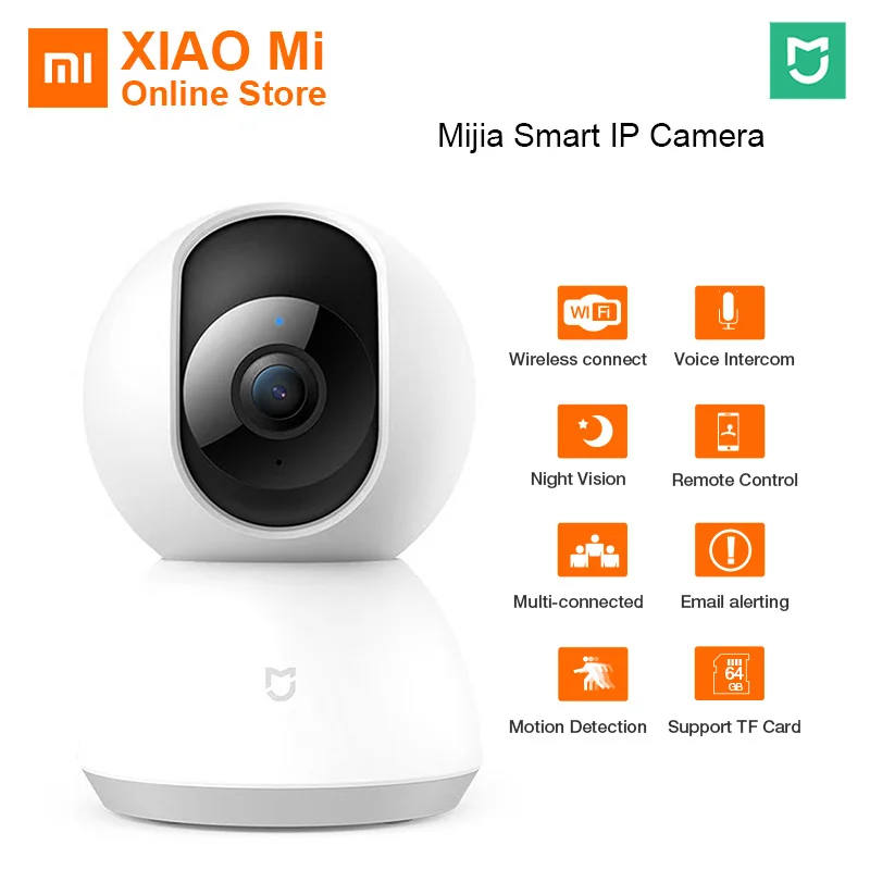 Оригинальная камера Xiaomi Mijia, 360 градусов, домашняя панорамная Wi-Fi камера, ночное видение, умная камера, веб-камера, видеокамера AI Enhanced Motion