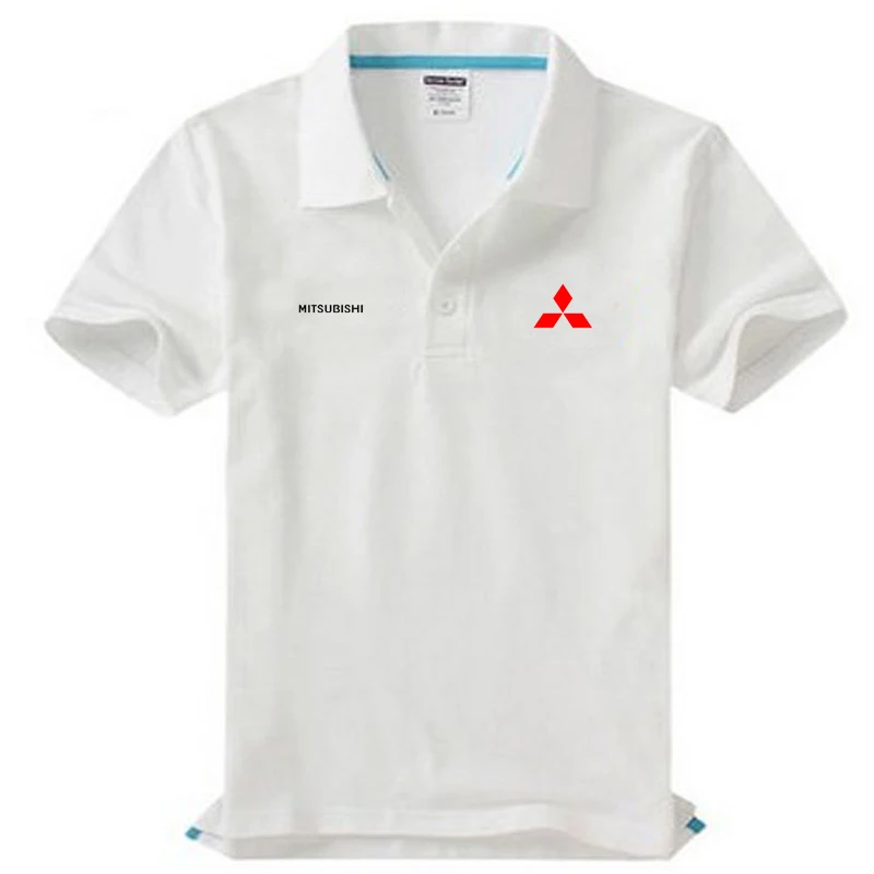Брендовая одежда Mitsubishi тенниска с логотипом повседневное однотонное Мужское