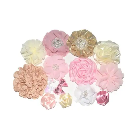 DIY Baby Kids Headband Making Kit Blue Pink Red Flower Headwear Vintage Floral Hairbands Party Gift Accessories |
