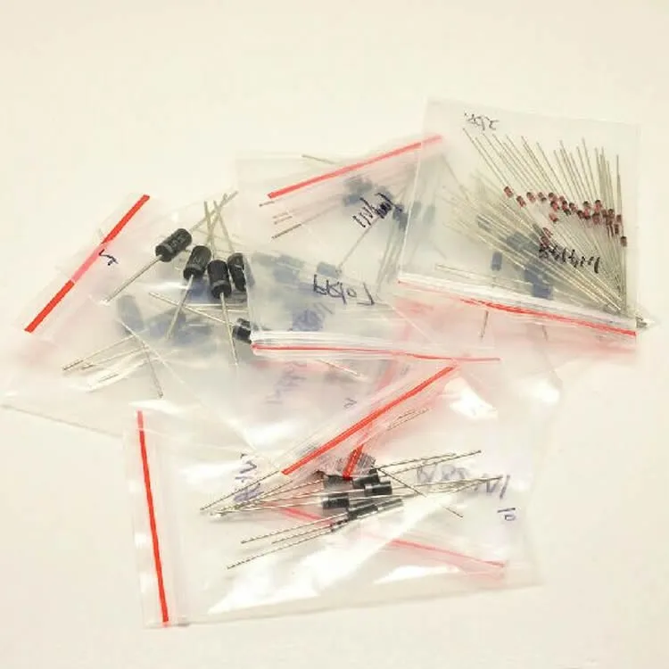 1N4148 1N4007 1N5819 1N5399 1N5408 1N5822 FR107 FR207, 8 значений = 100 шт., пакет с электронными компонентами, набор сортированных диодов