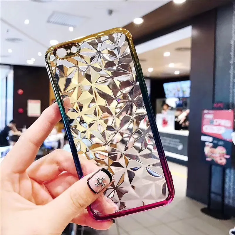 3D Градиент Алмазное покрытие Solf ТПУ чехол для телефона Samsung Galaxy S9 S8 Plus J3 J5 J7 2016 2017 J2