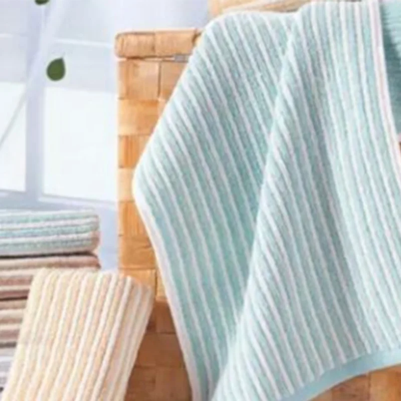2019 new popular 100% cotton thick towel satin line soft comfortable fresh elegant cute stripe good water absorption | Дом и сад