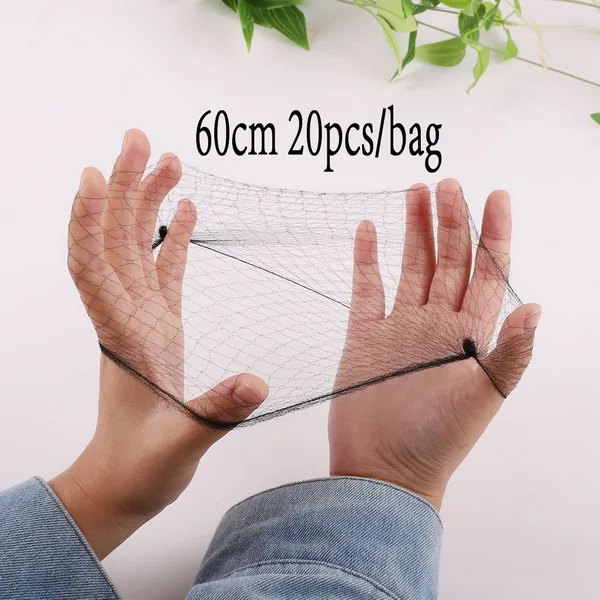 60cm Мода 20 шт./лот, эластичная сетка для волос, маленькая сетка с отверстиями, нейлоновая тянущаяся сетка для волос для девочек - Цвет: 60cm