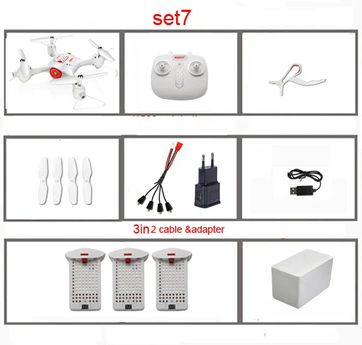 SYMA X23W мини набор высота RC вертолет Квадрокоптер Дрон FPV Wifi в режиме реального времени Трансмиссия Безголовый режим Hover дроны - Цвет: set7